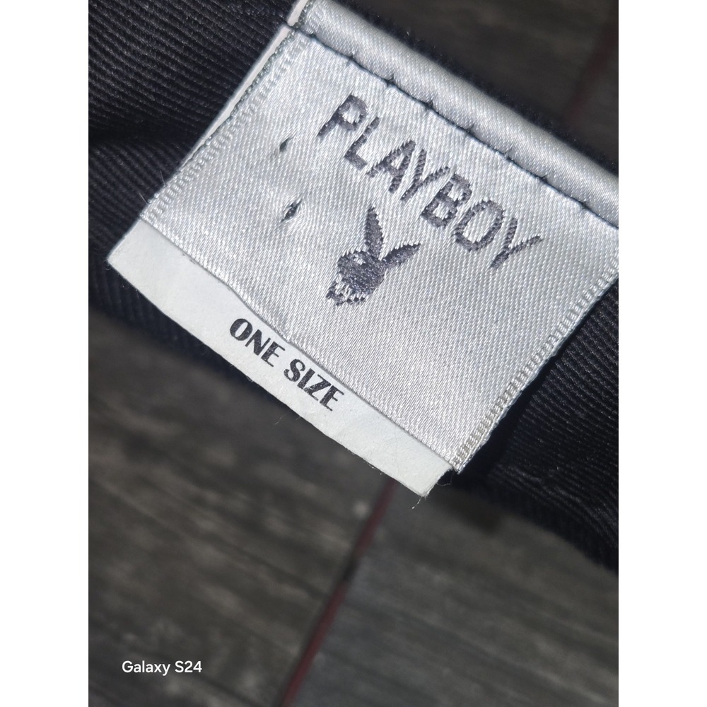 Vintage Playboy Bling Logo Visor Made in Korea  Black Adjustable - Picture 3 of 6